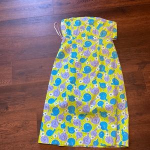 Lilly Pulitzer strapless dress w tie back. Size 8.